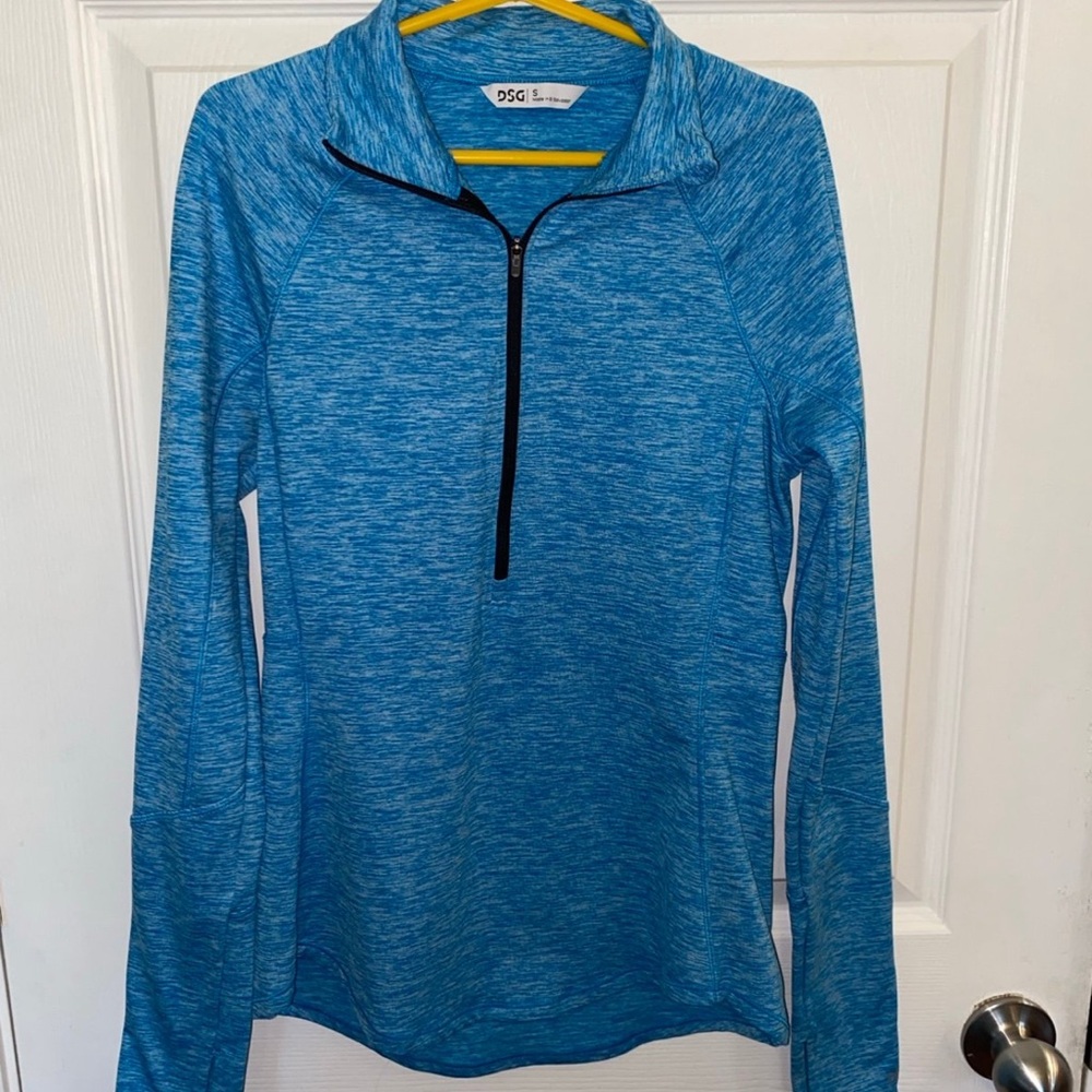 DSG Sweatshirt Womens Large Blue 1/4 Zip Cold Weather Compression Pullover
